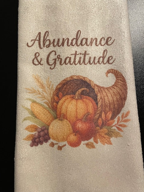 Abundance & Gratitude Thanksgiving Hand Towel
