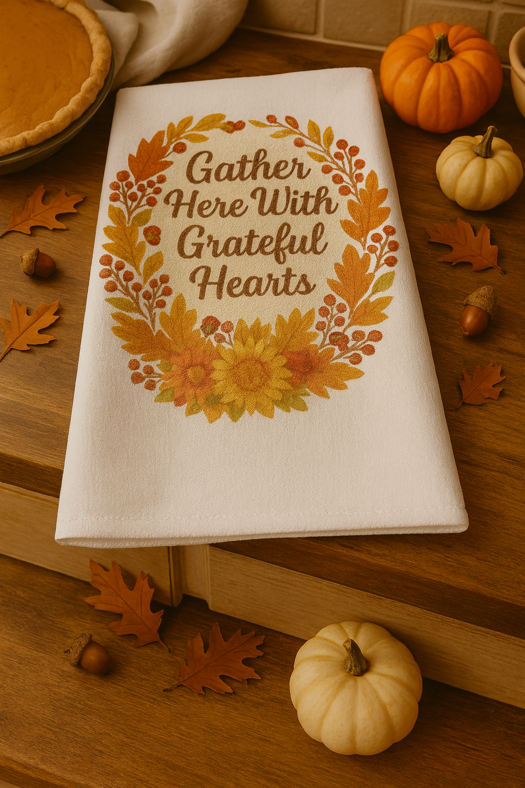 Gather Here With Grateful Hearts Thanksgiving Hand Towel