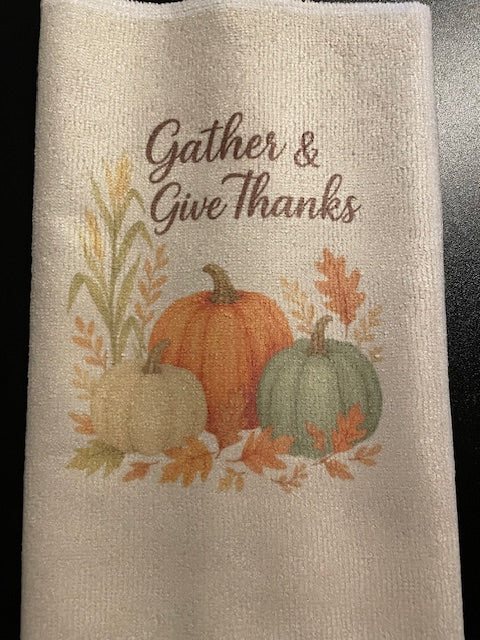 Gather & Give Thanks Thanksgiving Hand Towel