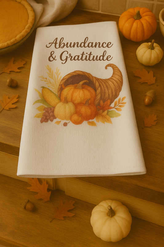Abundance & Gratitude Thanksgiving Hand Towel