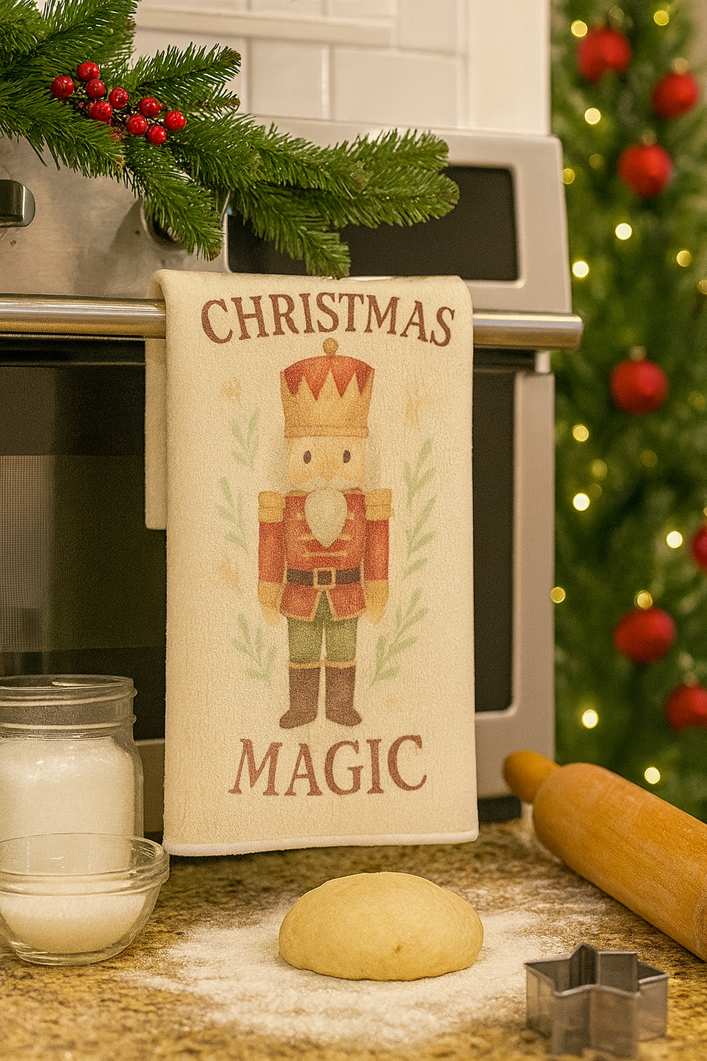“Christmas Magic” Nutcracker Tea Towel