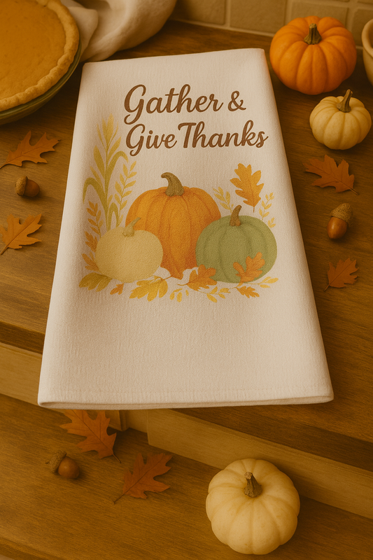 Gather & Give Thanks Thanksgiving Hand Towel