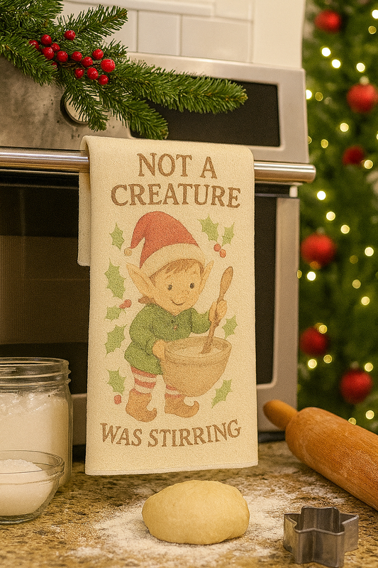 “Not a Creature Was Stirring” Christmas Tea Towel